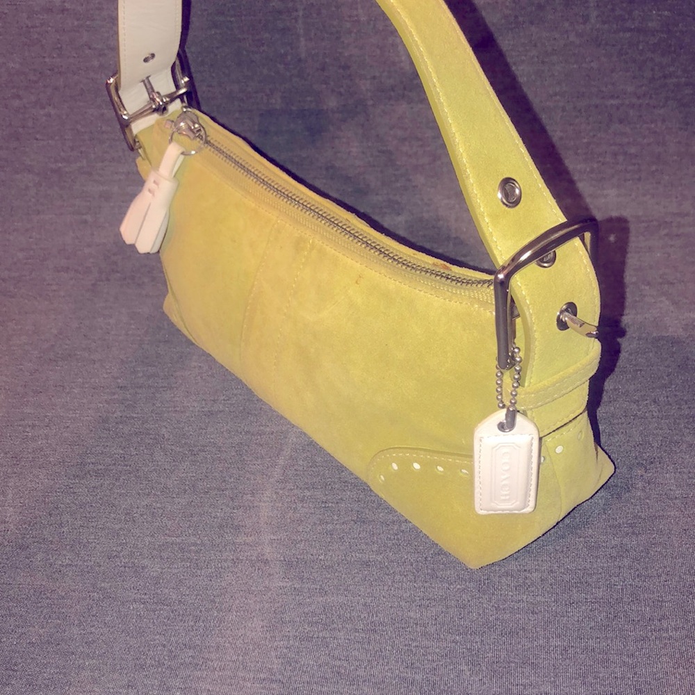 Coach Lime Green Suede Bag